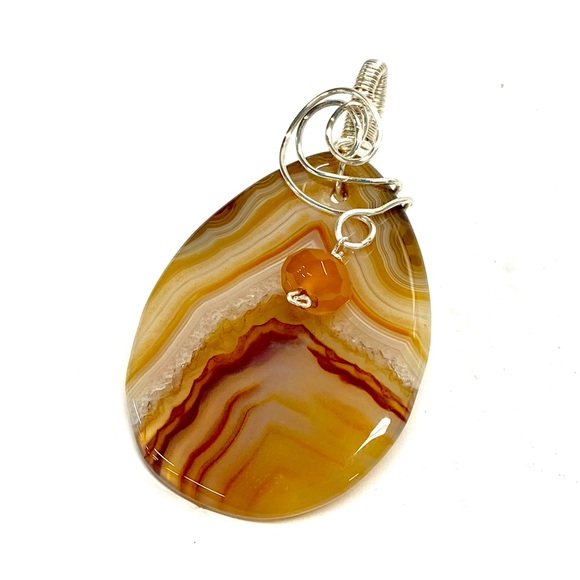 HANDMADE Stone Hand Wrapped Pendant - Picture 3 of 10